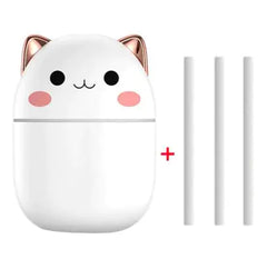 White cat-shaped USB device with a red plus sign on a white background