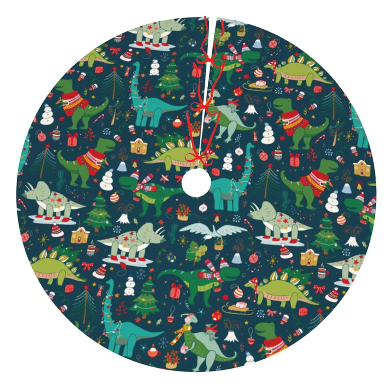 Christmas Dinosaur Tree Xmas Green 36 Inch Christmas Tree Skirt Carpet Mat Funny Party Soft Cover Mat Decor Supplies for Xmas Halloween Decorations Occasion Farmhouse