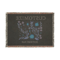 Customize Floral Bouquet Woven Blanket | Personalized Proverbs 31:25 Throw