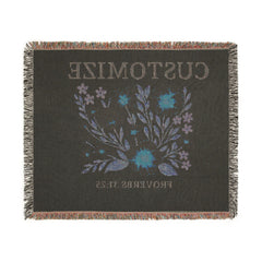 Customize Floral Bouquet Woven Blanket | Personalized Proverbs 31:25 Throw