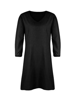 Black dress with long sleeves on a white background
