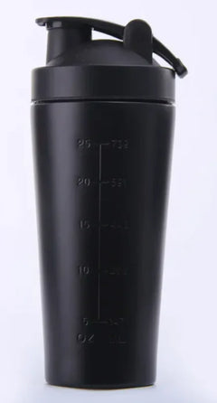 Stainless Steel Protein Powder Shaker in black