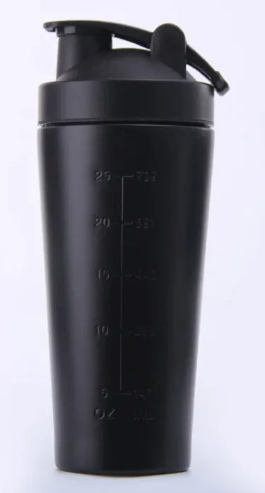 Stainless Steel Protein Powder Shaker in black