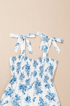 Printed Tie Shoulder Dress