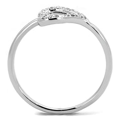 3W866 - Rhodium Brass Ring with AAA Grade CZ  in Clear-2
