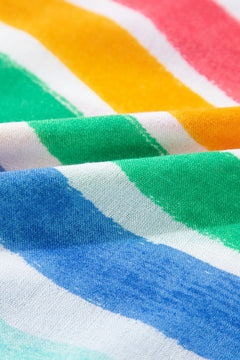 Rainbow Stripes Ruffled Hem Tank Top