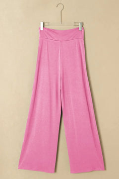 Knotted Waist Split Leg Relaxed Pants
