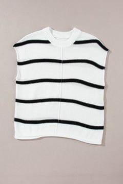 Striped Batwing Sleeve Knit Top