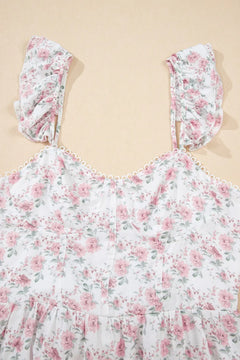 Floral dress with matching headband on a beige background