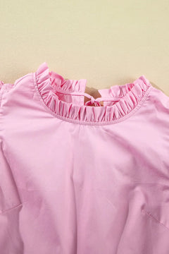 Ruffled Sleeve Frilled Collar Blouse