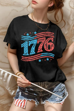 Round Neck Short Sleeve T-Shirt 1776 themed Tshirt