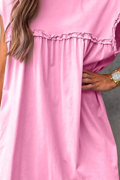Frill Short Sleeve Mini Dress