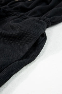Knotted Straps Button Textured Drawstring Jumpsuit