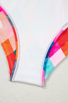close up inside out of bottom of bathing suit to show stitched lining