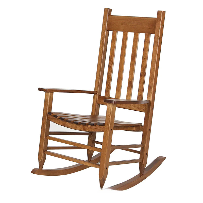 Wooden rocking chair on a white background