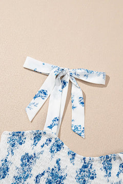 Printed Tie Shoulder Dress
