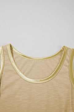 Round Neck Wide Strap Tank