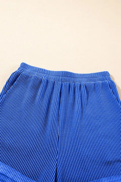 Corded Collared Half Zip Tank and Shorts Set