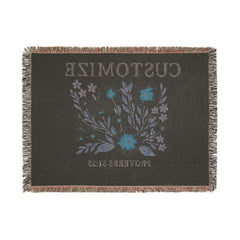 Customize Floral Bouquet Woven Blanket | Personalized Proverbs 31:25 Throw