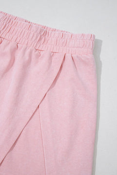 Mineral Wash Cotton Tank Top and Slit Skort Set