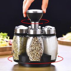 Rotated Spice Shelf Rack With 5 jars