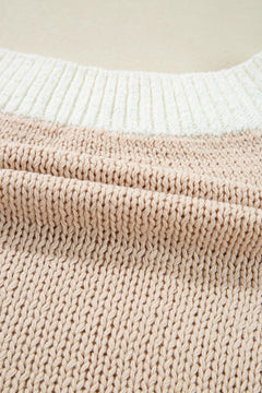 Round Neck Contrast Sweater Vest