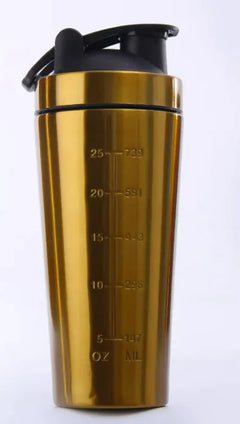 Stainless Steel Protein Powder Shaker in gold