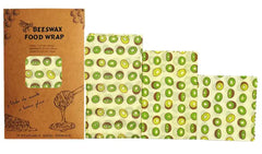 Beeswax food wrap with avocado pattern packaging on a white background