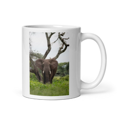 White Mug with an elephant photgraph on both sides