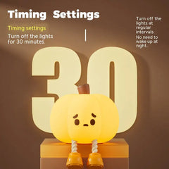 Rechargable pumpkin night light touch with dimmer function and timer function