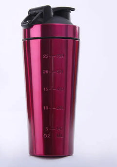 Stainless Steel Protein Powder Shaker in red