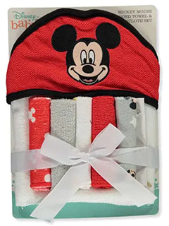 Baby towel set with Mickey Mouse design in packaging