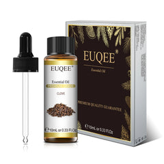 EUQEE essential oil bottle and packaging on a white background