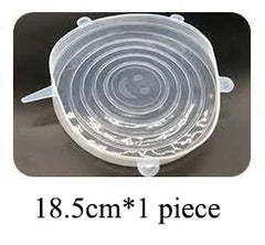 Silicone lid with measurement text on a black background