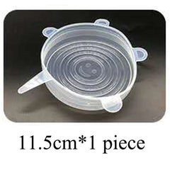 Silicone lid with handles on a dark background, labeled '11.5cm*1 piece'.