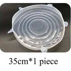 Silicone lid with measurement text '35cm*1 piece' on a dark background