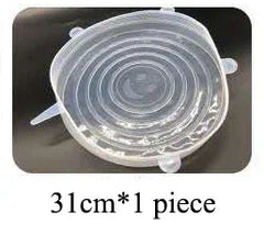 Silicone lid with measurement text '31cm*1 piece' on a black background