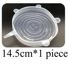 Silicone lid with handles on a black background, labeled '14.5cm*1 piece'.