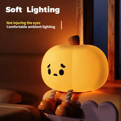 Rechargable pumpkin night light touch with dimmer function