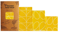 Beeswax food wrap with packaging on a white background
