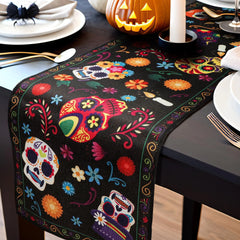 Halloween Table Runner Day of Dead Decor