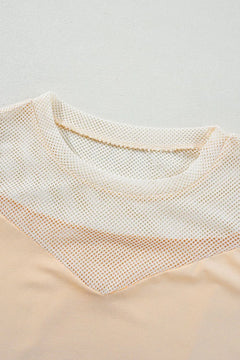 Mesh Patchwork Crew Neck Tank