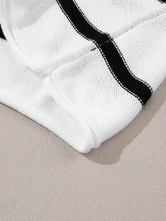 Striped Batwing Sleeve Knit Top
