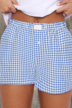 Plaid Gingham High Waist Shorts