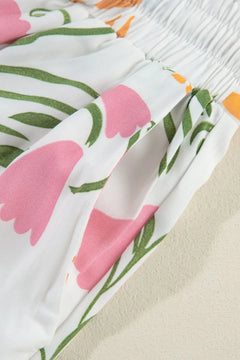 Printed Square Neck Top and Pants Set