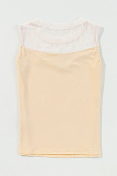 Mesh Patchwork Crew Neck Tank