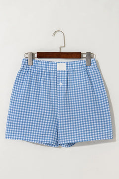 Plaid Gingham High Waist Shorts