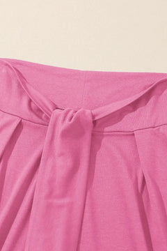 Knotted Waist Split Leg Relaxed Pants