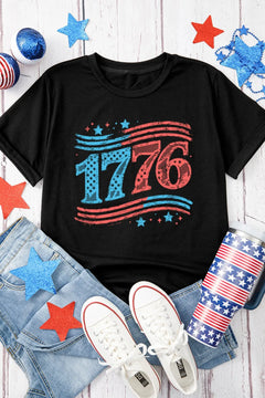 Round Neck Short Sleeve T-Shirt 1776 themed Tshirt