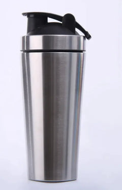 Stainless Steel Protein Powder Shaker in silver